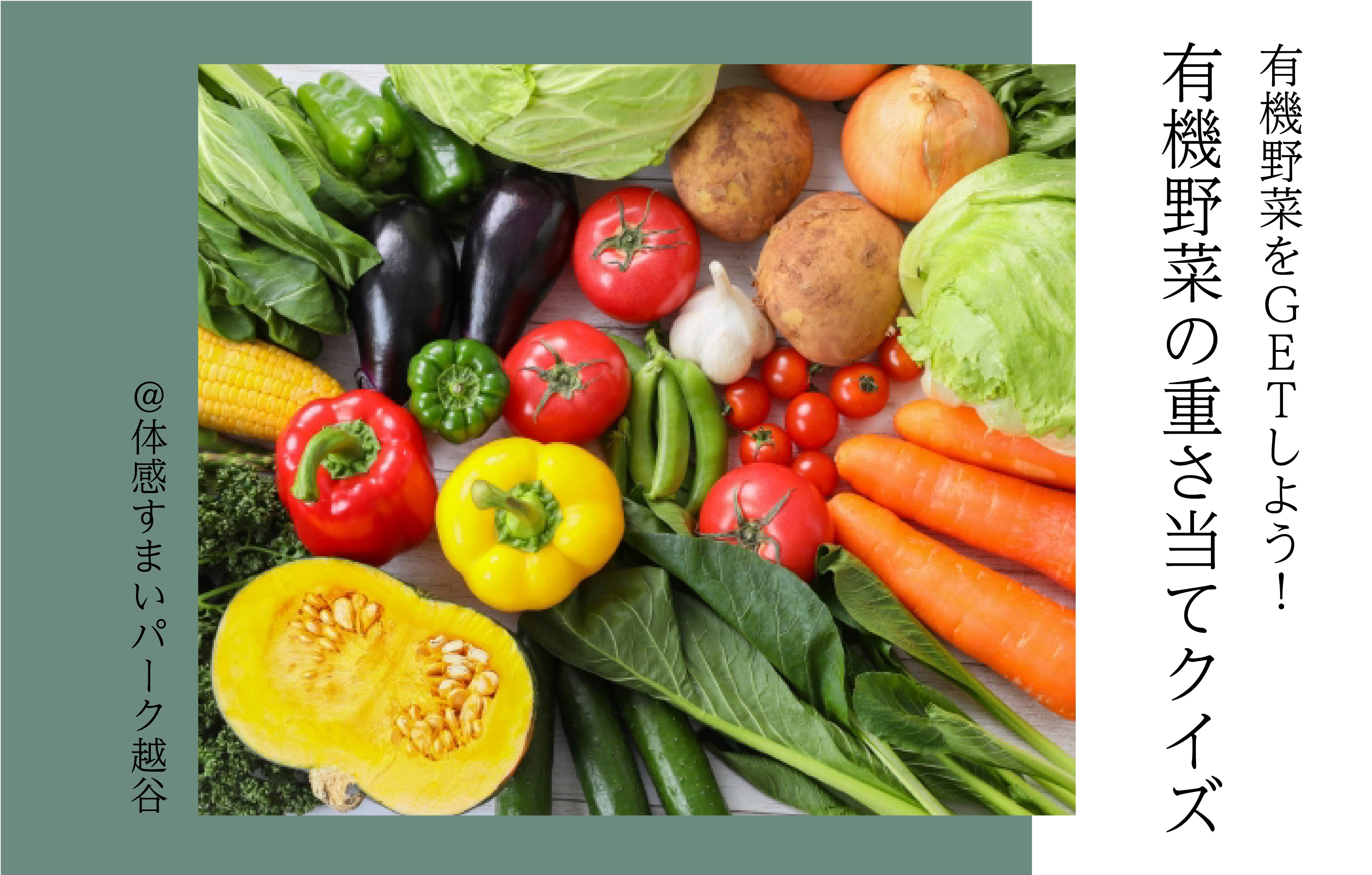 【重さを当ててGETしよう！】有機野菜の重さ当てクイズ＜体感すまいパーク越谷＞