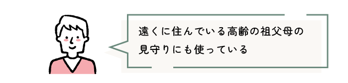 遠くに住んでいる高齢の祖父母の見守りにも使っている