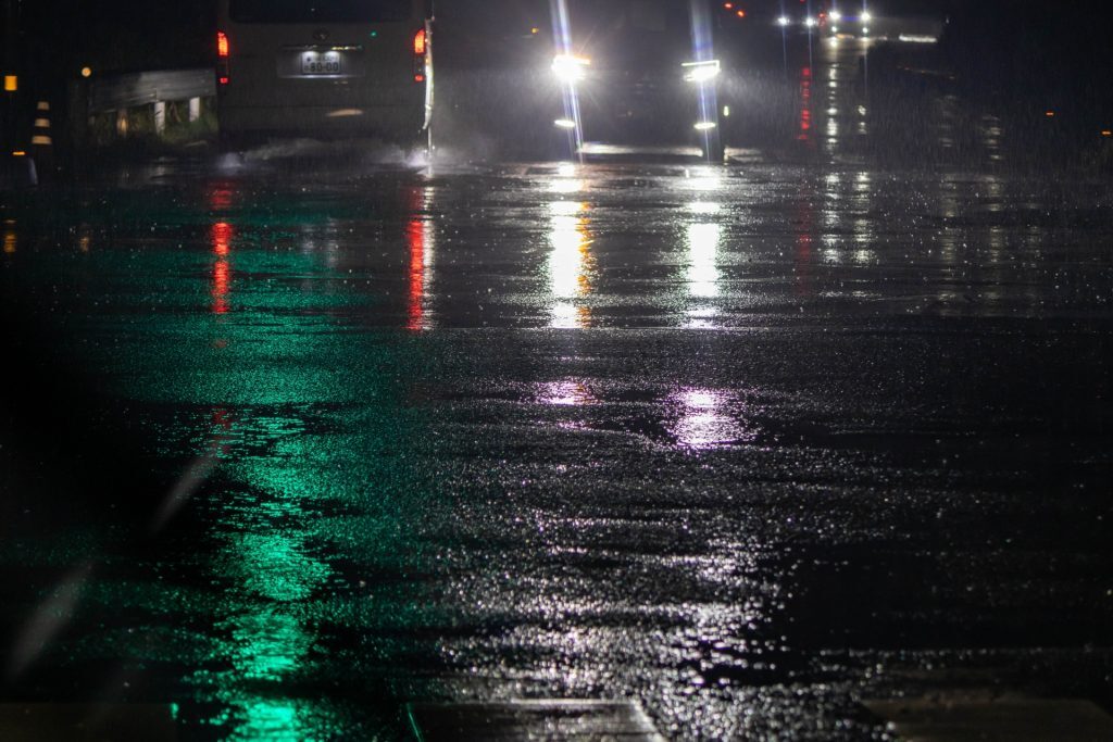 夜間の浸水